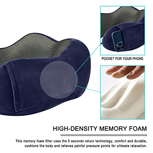 Travel-Pillow-for-Airplane-2-Pack-Memory-Foam-Neck-Pillows-Soft-Support-Travel-Essentials-for-Travelling-Sleeping-Rest-Car-Train-and-Home-UseGreyBlue