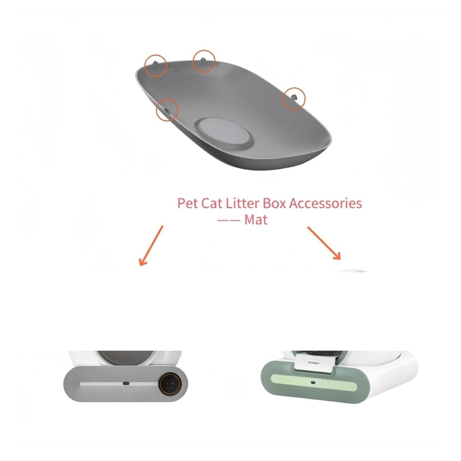 Tappetino in silicone per lettiera autopulente, vassoio antiscivolo