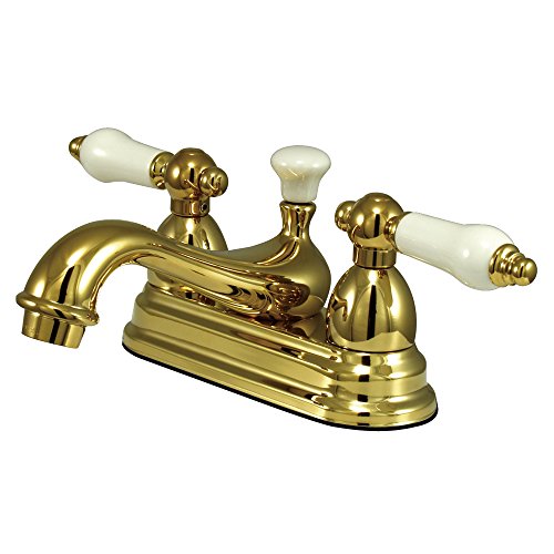 Nuvo ES3602PL Elements of Design Chicago 2-Handle 4" Center Set Lavatory Faucet with Brass Pop-Up, 4-1/2", Polished Brass