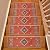 Nevita Collection Carpet Stair Treads Indoor Premium Hotel Quality Southwestern Tribal Design 9 inch x 30 inch (Set of 13, Orange Multi Color)