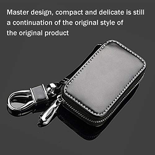 LanMa Car Key Case Holder Leather Car Key Chain Bag Car Remote Key Fob For Car Keychain Zipper Bag - Image 7