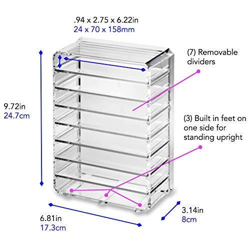byAlegory Acrylic Eyeshadow Makeup Palette Organizer (Small Sized Palettes) | 8 Space Cosmetic Storage (CLEAR)