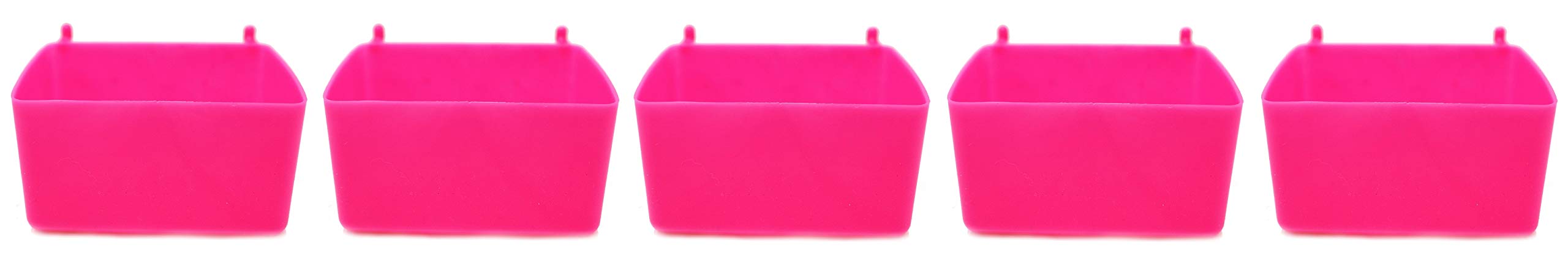 JSP Manufacturing Small Plastic Florescent Pink Pegboard Storage/Part Bins (5)