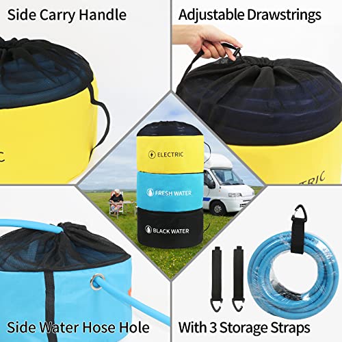 Image of OULEME RV Hose Storage Bags, 3 Pack Large Waterproof Sewer Hose Bag, Fresh /Black Water Hoses, Electrical Cords and Organization Bags, RV Camper Travel Trailer Accessories, RV Utility Bag