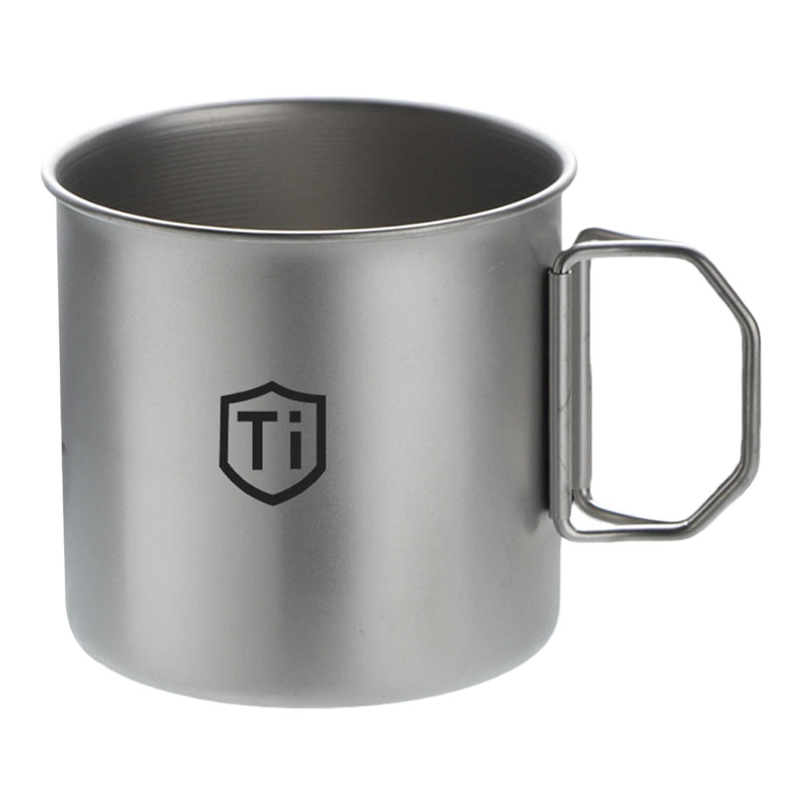 Introti Ultralight Titanium Camping Mug with Folding Handle, Portable Outdoor Coffee Cup for Hiking, Backpacking, Travel, Survival, Lightweight Camp Drinkware, 450ml
