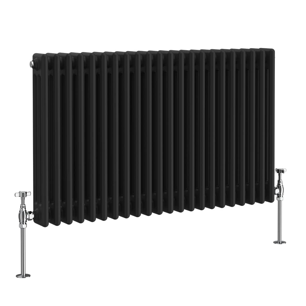Nrg Black 600 X 1010Mm Radiator Traditional 3 Column Horizontal Central Heating Cast Iron Rads