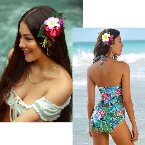 Accesorios para el cabello flores hawaianas Ahoney 4 piezas miniatura 6