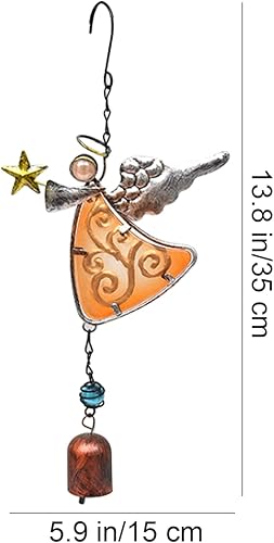 Miniatura 10 de MrMrKura Campana de viento de ángel de metal para colgar, decoración de campanas de alas de ángel, campanas colgantes decorativas, regalos para