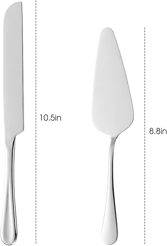 Vista 12 de Juego de servir pasteles, servidores de pastelería, cuchillo de acero inoxidable y juego de servidor perfecto para cumpleaños, bodas, fiestas