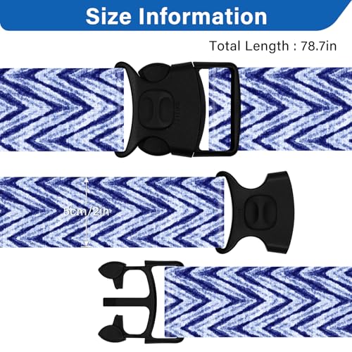 Image of 2 Pack Luggage Straps for Suitcases, Adjustable Travel Belt with Double Lock and Quick Release Buckle, Heavy Duty Nylon Bag Packing Strap, Unique Identifiers Business Travel Accessories-Blue Wave