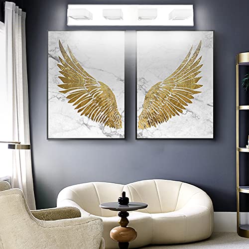 Image of Ralbay Chrome Vanity Lights for Bathroom Adjustable Acrylic Chrome Modern LED Bathroom Vanity Lights Over Mirror (Natural White Light)