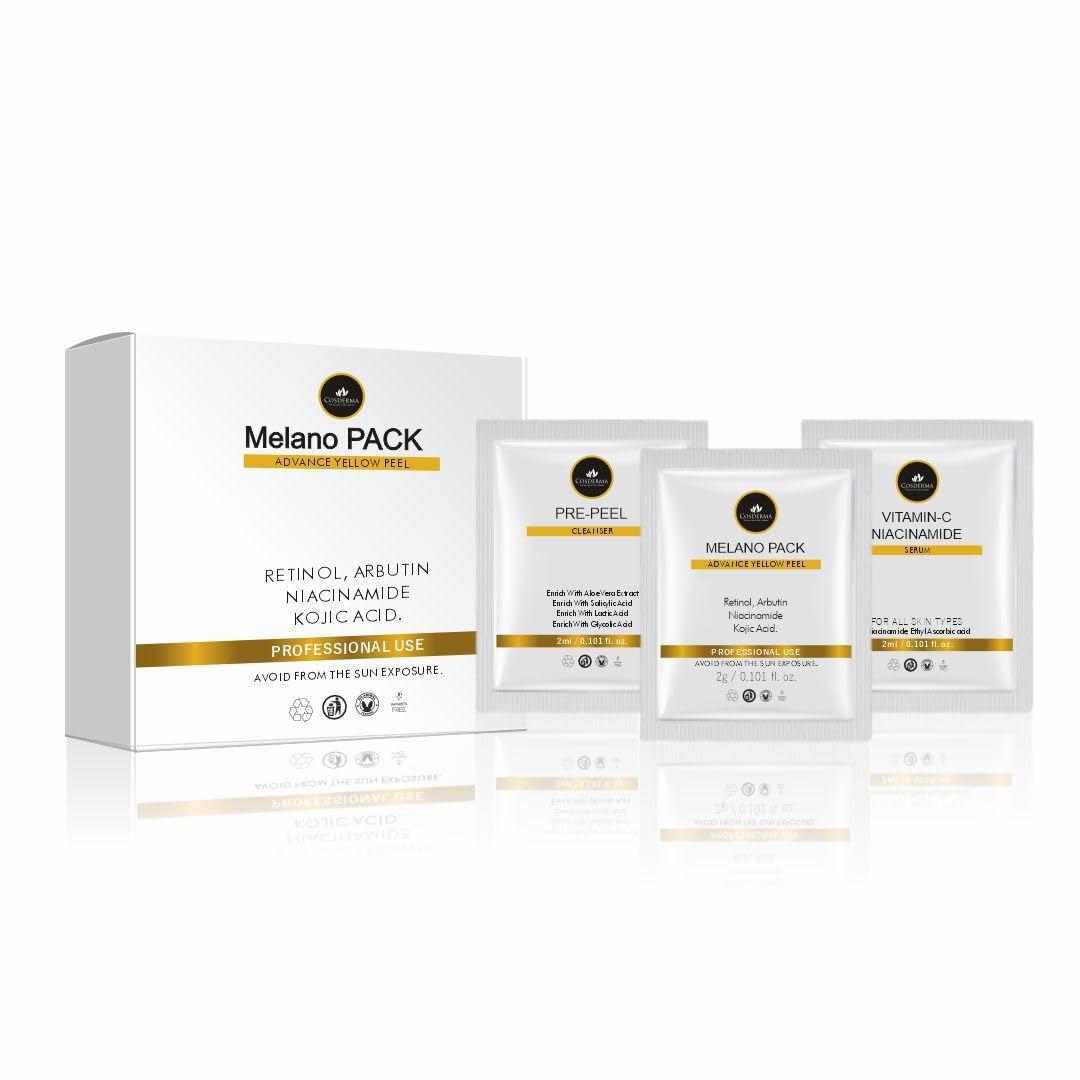 Melano Pack Advance Yellow Peel | Exfoliating & Brightening Facial Pack | Helps Improve Skin Radiance, Smoothness & Even Tone | Reduces Pigmentation | Single Session Pack - 2g (3 Sachets)