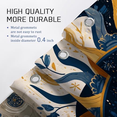 Rideau de douche extra large soleil bohème 274x183cm imperméable - 5