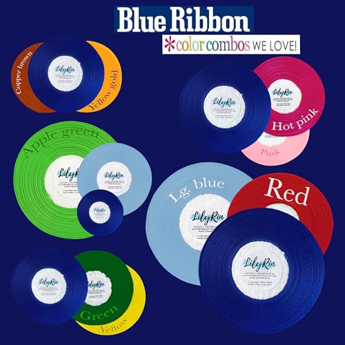 Image of Royal Blue Ribbon 1 /4 Inches 36 Yards Satin Roll Perfect for Scrapbooking, Art, Wedding, Wreath, Baby Shower, Packing Birthday, Wrapping Christmas Projects Dark