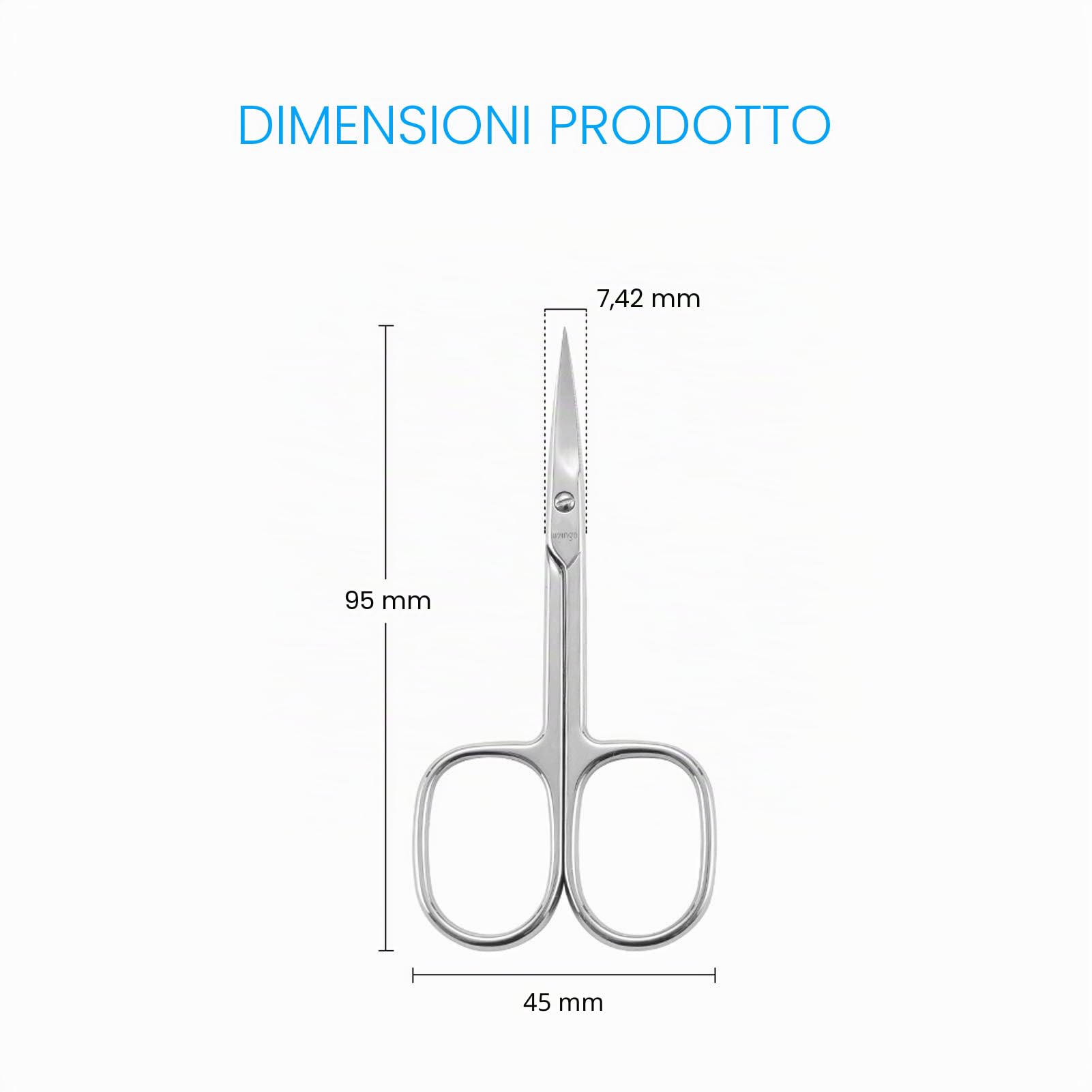 LIVINGO Forbici per manicure di alta qualità, multiuso, in acciaio inox, per cuticole e pedicure, kit di bellezza per unghie, unghie, sopracciglia, ciglia, pelle secca, lama curva da 9 cm