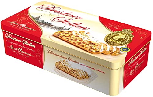 Original Dresdner Stollen (Christstollen) von Emil Reimann 1kg in edler Metalldose Cover