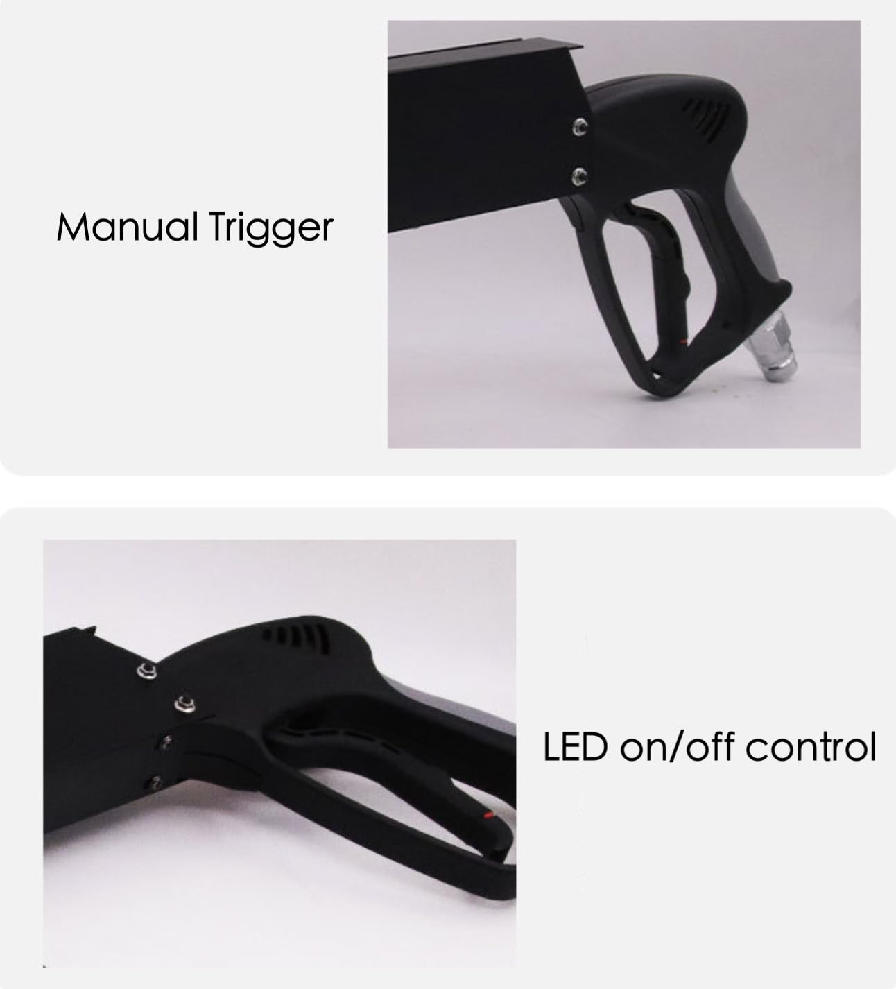 Maszyna do mgły CO2, ręczny pistolet do mgły pistolet przeciwmgielny z efektem światła LED, rozpylacz, pistolet dymny z wężem gazowym 3 metry na imprezę w klubie nocnym,