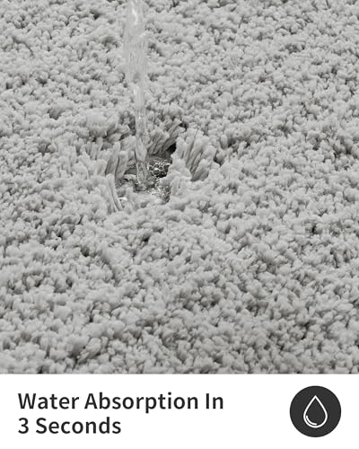Image of Xenluxe Shaggy Polyester Microfiber Round Rug Carpet for Living Room | Ultra Soft Fluffy Plush Area Rug | Anti-Skid Non-Slip Backing | Washable Carpet for Bedroom- (5x5 feet, Silver Line, Round)