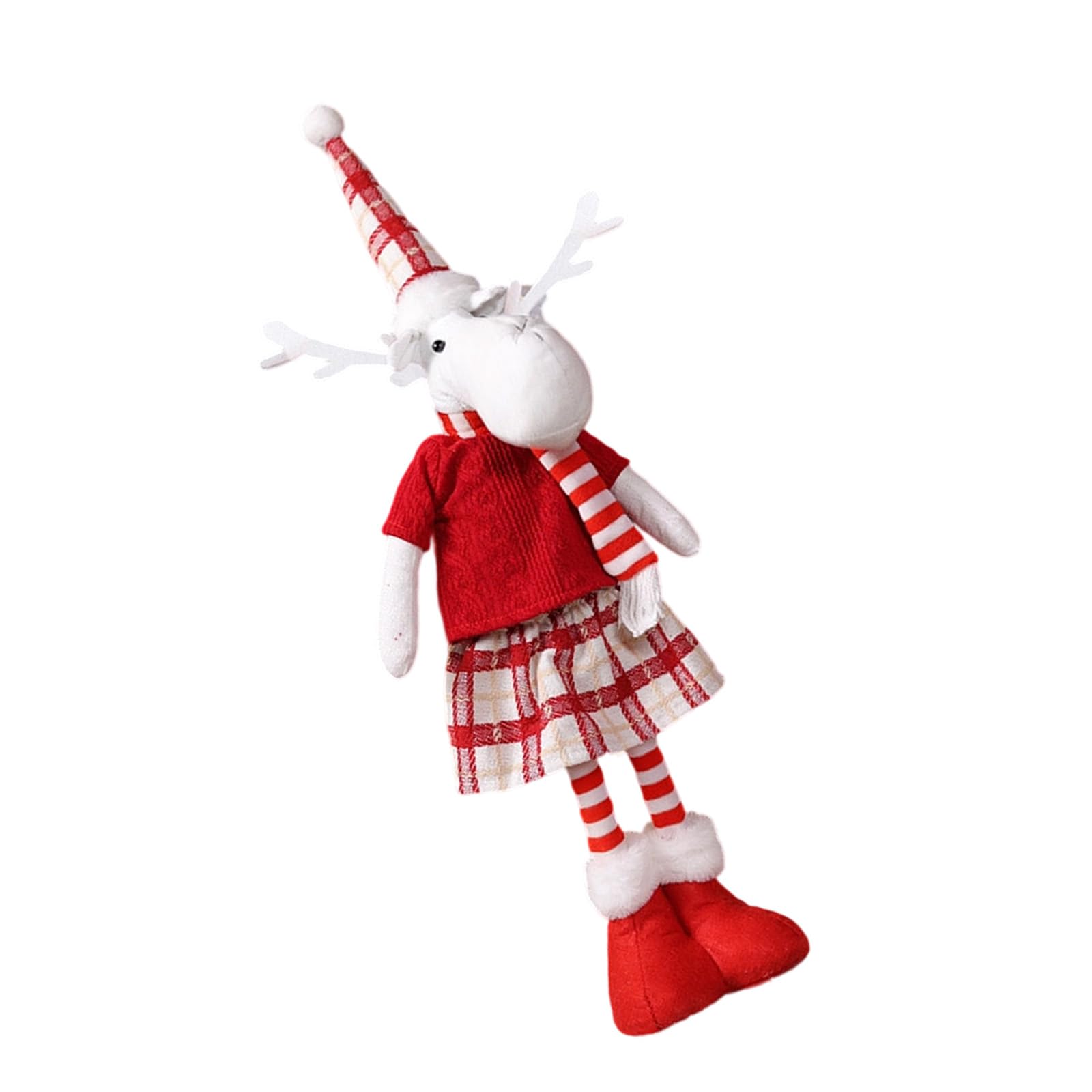 YWLUUOO Telescoping Christmas Decors Santa Snowman Deer Polyester Statue Storage Festival Table Centerpieces Christmas Stretchable Figurine