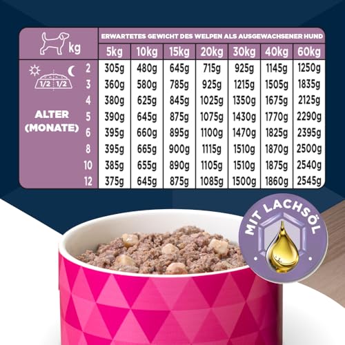 Eukanuba Welpenfutter Nass mit Lamm und Kartoffeln, Getreidefreies Premium Nassfutter für Junior Hunde, 6 x 400 g Dosen