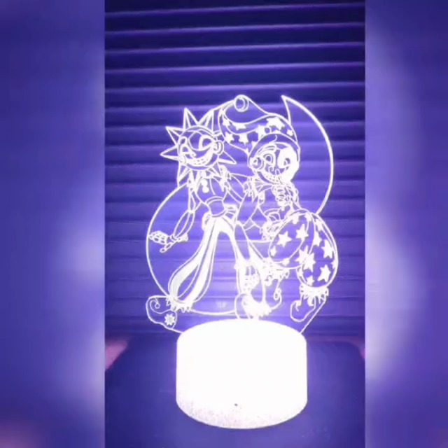 Anjinguang Lampe Illusion 3D FNAF - Veilleuse LED De Dessin Animé Cinq Ni- GHT - Motif Vannie - Figurine De Vannie - Décoration De Chambre D'enfant - Lampe De Table En Acrylique