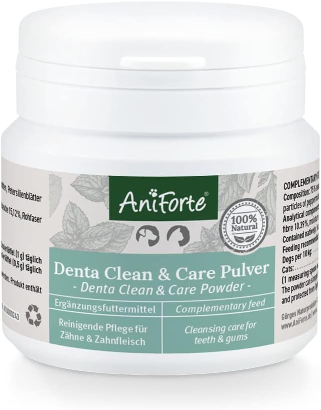 Denta Clean & Care 80g for Dogs and Cats - Effective Natural Teeth Cleaning Supplement for Fresh Breath, Anti-Plaque & Tartar Remover