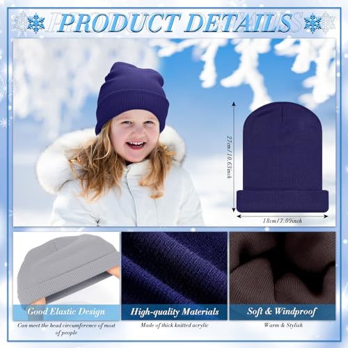 Image of Xtinmee 100 Pack Kids Winter Knit Beanie Hats Bulk Warm Cold Weather Hats for Girls Boys Children Outdoor Homeless Charity