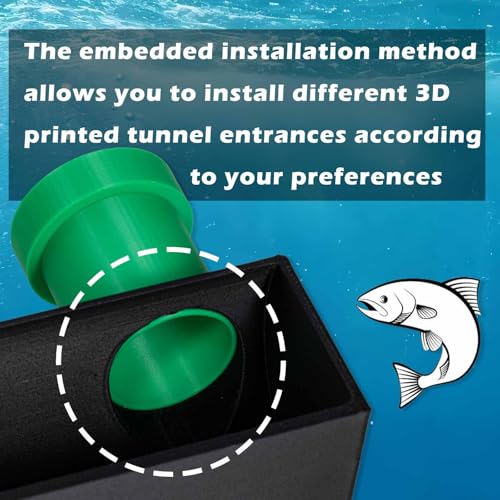 Image of Fish Shrimp Cave Aquarium Tunnel, Shrimp Hides for Aquarium, Fish Tank Accessories Decorations, Fish Cave Hideout for Aquarium (Black + Green Pipe)
