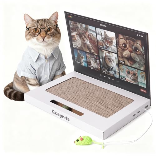 Czoynife Cat Laptop Scratcher Cat Scratcher Cardboard Interactive Toys Kitten Supplies and Stuff for Indoor Cats