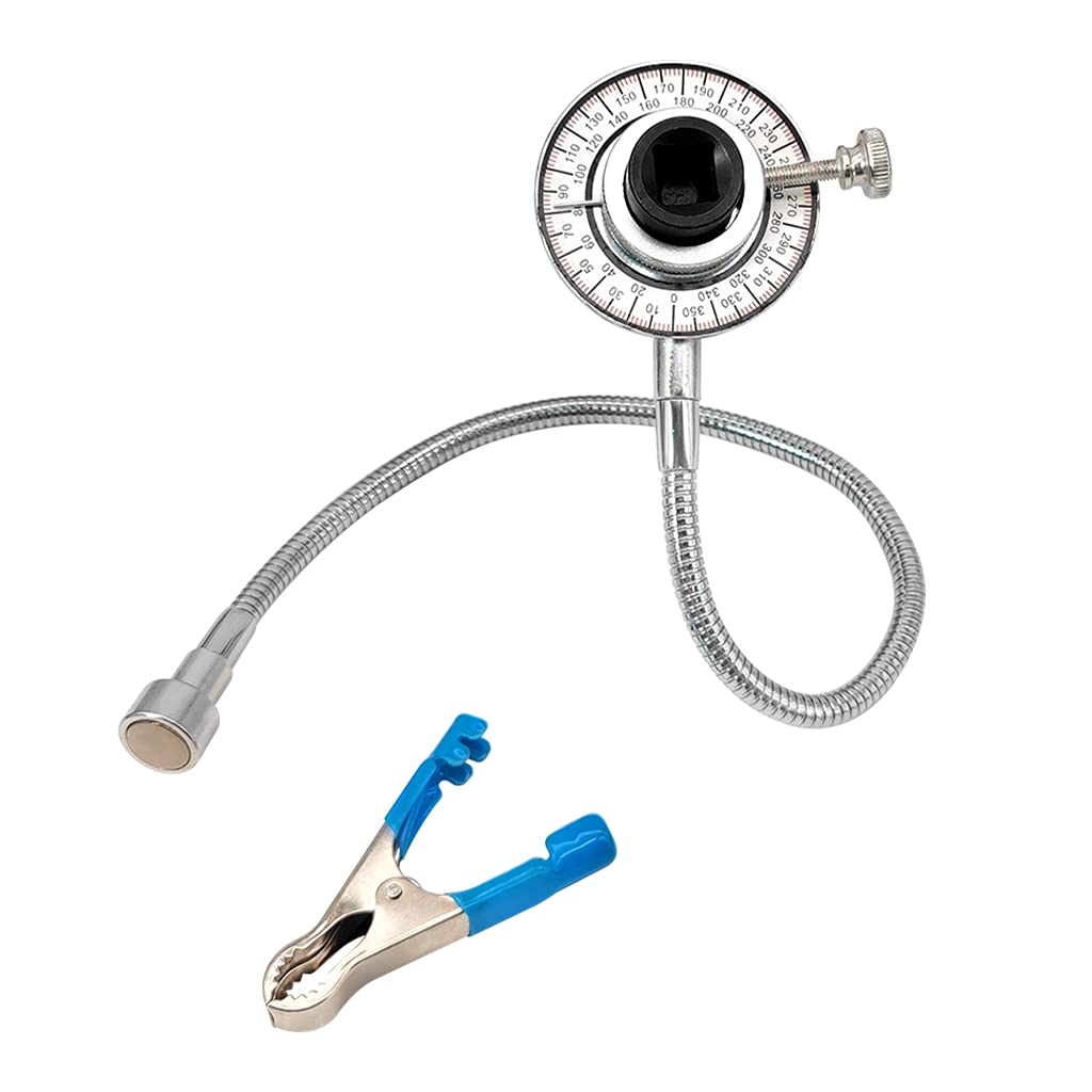 Torque Angle Gauge Rotation Check Measure Gauge Meter for Torque Wrench 1/2" Wrench Angle Flexible Clip Arm Flexible Clip Arm