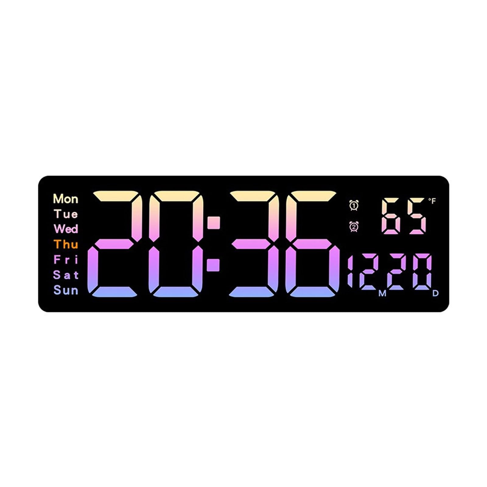Buxuaaaa LED Display Alarm Clock 10 Backlights Setting Led Clock with 2 Alarms Date Week Temperature and Humidity Worker