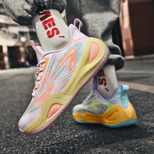 Pro Outdoor Basketball Shoes - Men/Women High-Top Court Sneakers | Lightning Grip Rubber Sole & Q-Cloud Cushion | 3D Support for Dunking, Volleyball, Streetwear4