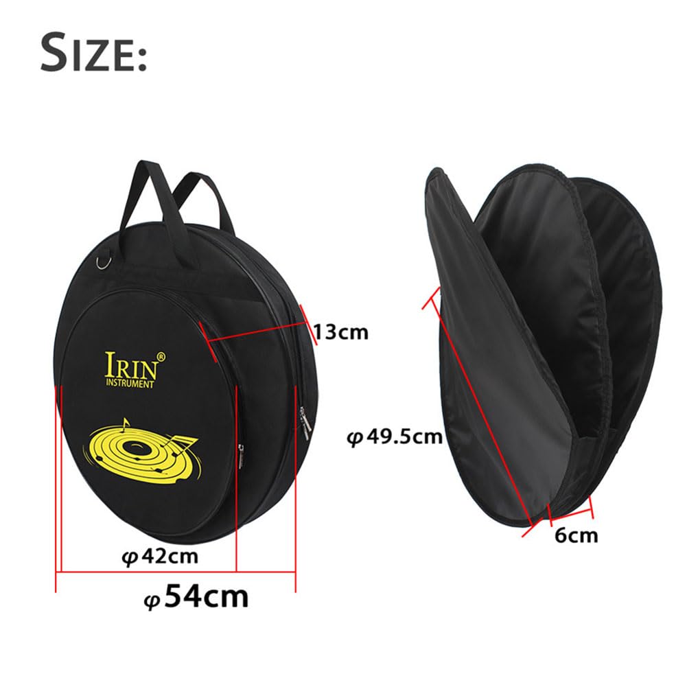 Sac de cymbale professionnel pour accessoires de batterie - 54 x 42 x 13 cm - En nylon Oxford 600D - Avec rembourrage en éponge - Noir - Résistant aux rayures - Portable