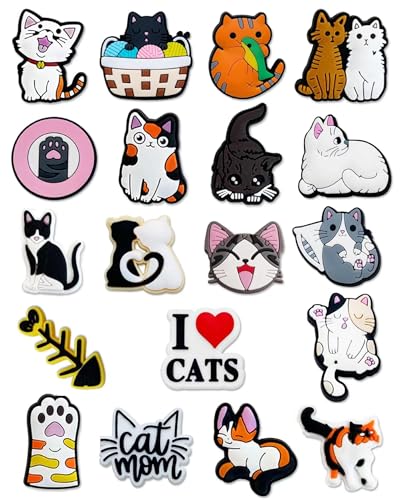 BOWNDY Cats Charms for Clog Shoe Decoration,Cute Animal Charm for Boys Kids Teens Man Gifts