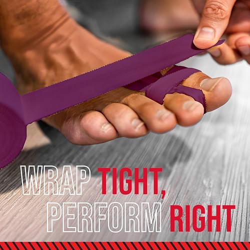 Image of Ringside 1 inch Athletic Trainers Tape, Cotton Kinesiology Tape for Combat Sports, Adhesive, 30 Foot Rolls, Purple, 3 Pack
