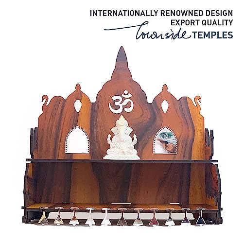 Templo Ayodhya Ram Mandir portátil de madera con base estable para rituales en casa 4