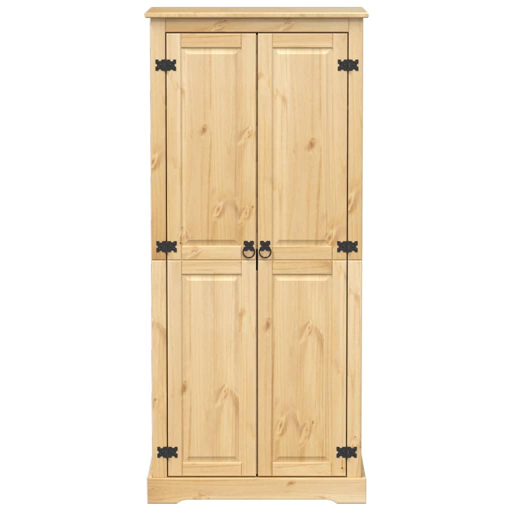 IKAYAA Armario Dormitorio con Dos Puertas, Armario Corona Madera Maciza de Pino,Armario Ropero Ancho 76 cm Armarios Juvenil Diseño Moderno 76 x 50 x 170 cm