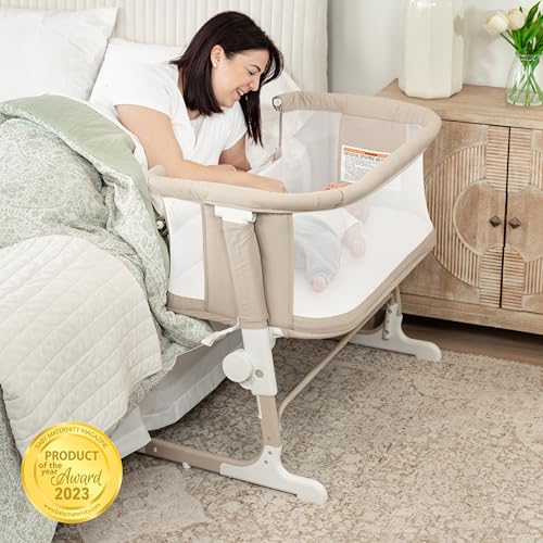 Image of Baby Delight Beside Me Dreamer Bassinet | Bedside Sleeper | 8-Position Height Adjustment | Organic Sesame