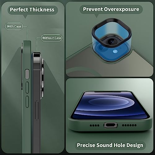 Image of CACOE Magnetic Case for iPhone 12 & iPhone 12 Pro 6.1 inch, Dark Green