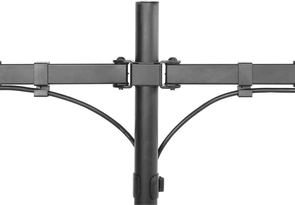 Newstar FPMA-D550DDBLACK Full Motion Dual Desk Stand for Two 10-32" Monitor Screens, Height Adjustable - Black