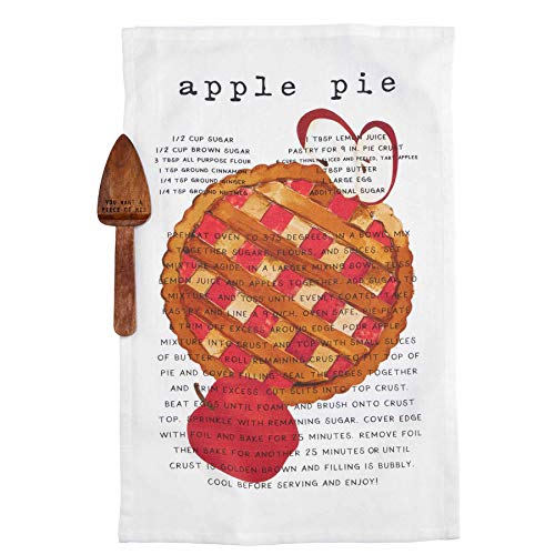 Mud Pie APPLE PIE RECIPE TOWEL SET, 