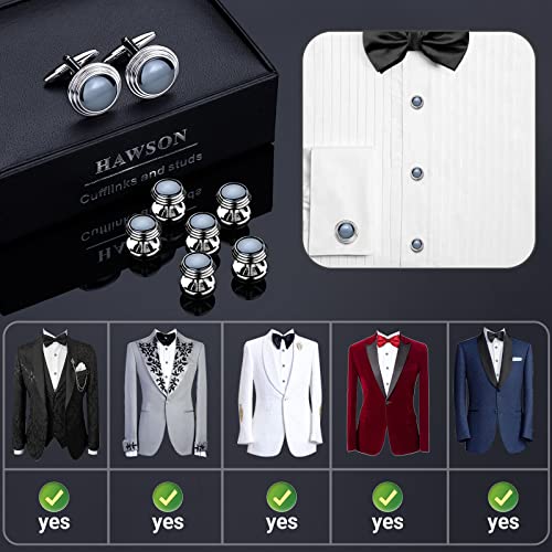 Set de Mancuernillas y Botones de Tuxedo, Plateado y Dorado miniatura 4