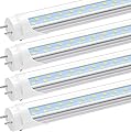 JESLED T8 LED 4FT Type B Light Bulbs, 24W 3000LM 6000K, 4 Foot LED Fluorescent Tube Replacement, ETL Listed, Dual-Ended, Remove Ballast, Clear(4-Pack)