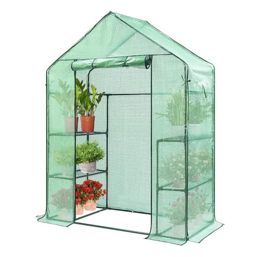 VIVOSUN 57 x 29 x 77-Inch Mini Walk-in Greenhouse with Windows, Shelves and Anchors, Plant Garden Hot House