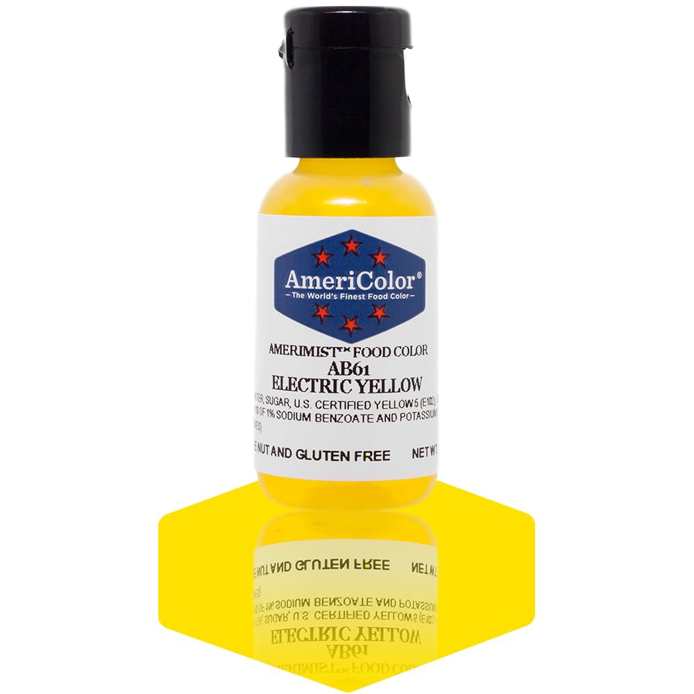 AmeriColor AmeriMist Electric Yellow Airbrush Food Color, .65 oz