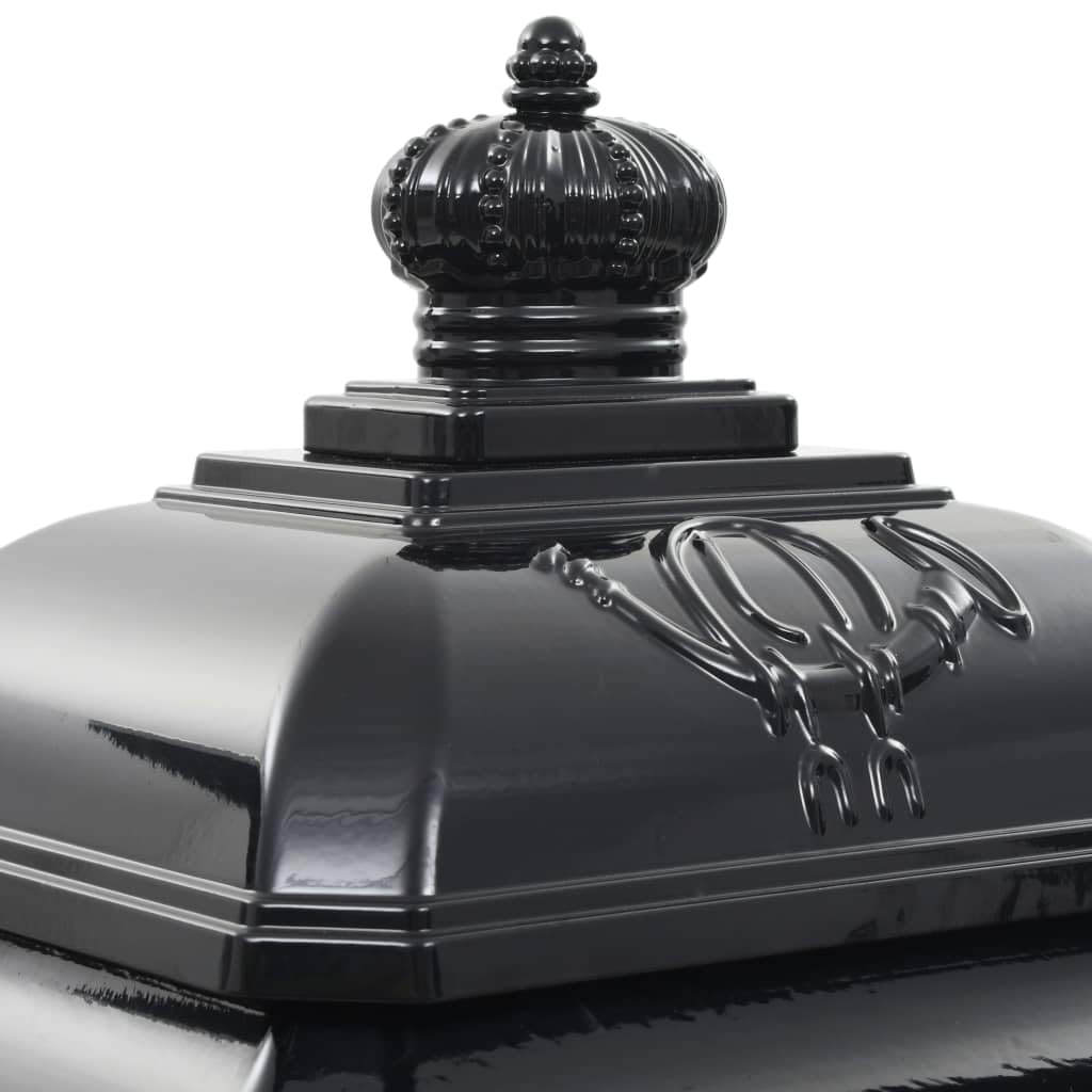 vidaXL Boîte aux Lettres à Pilier Aluminium Vintage antirouille Noir
