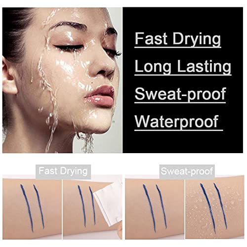 4Pcs Double-Head Liquid Stamp Eyeliner Pencil, 5 In 1 Pink Flowers Red Heart Blue Moon Purple Star Shapes Face Stamps Makeup Colorful Waterproof Slim Gel Felt Tip High Pigment Liquid Eyeliner & Seal #TOP6