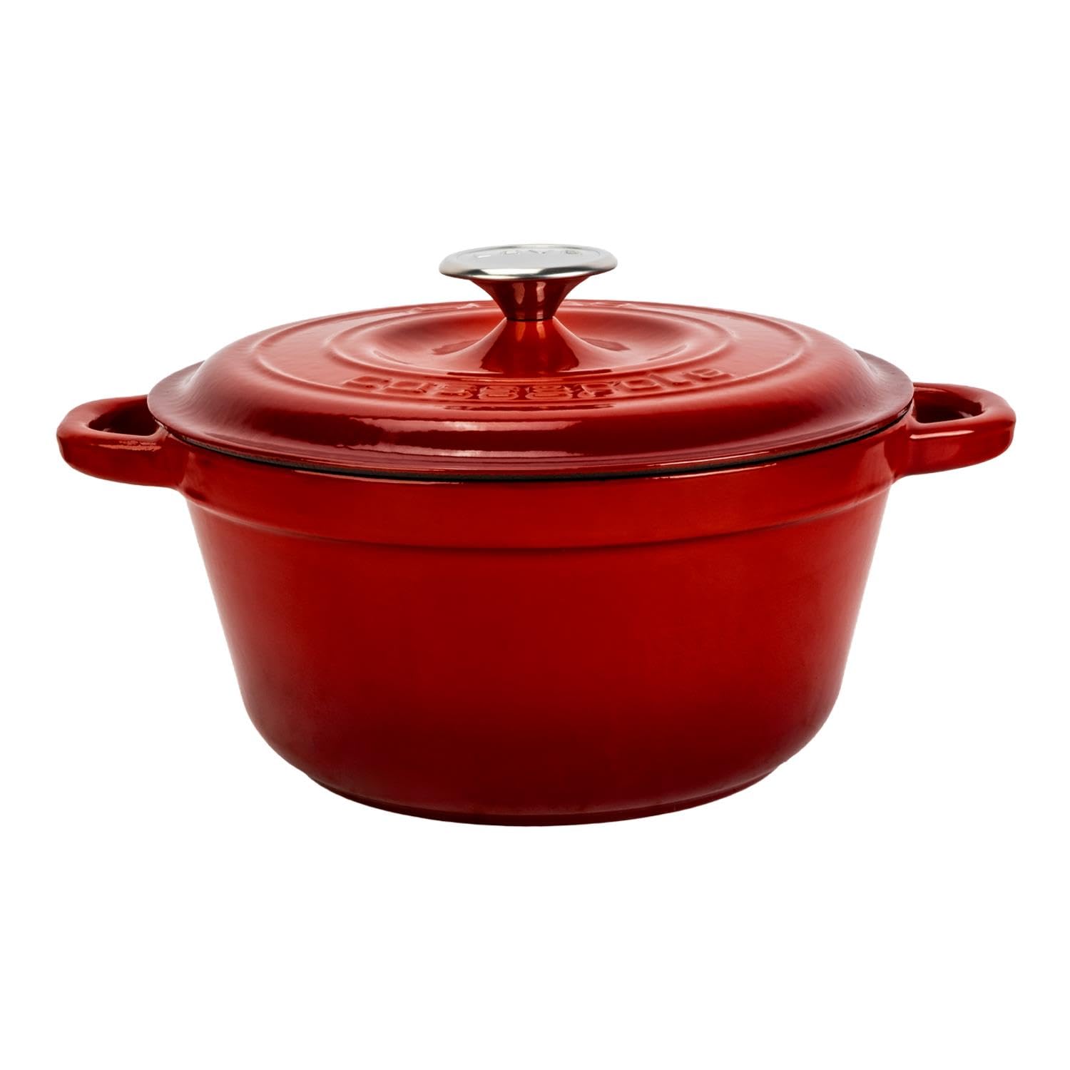 LAVA Döküm Yuvarlak Tencere Döküm Demir Kapak New Heritage Serisi Çap 26cm. Kırmızı
