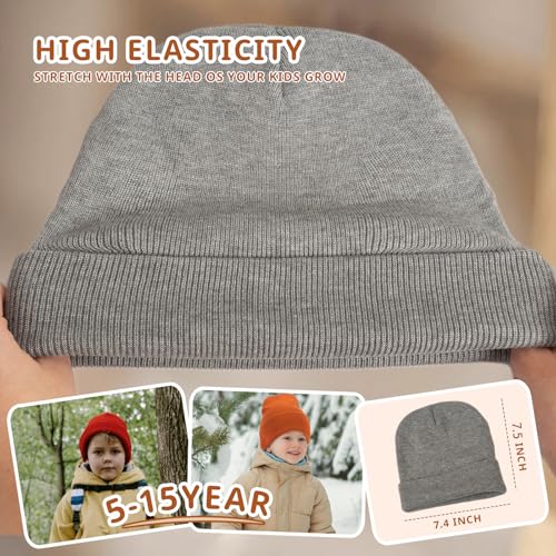 Image of ZOORON Kids Beanie Boys Girls Beanies Children Winter Hats Children Knit Warm Caps Kids Soft Beanie Cap