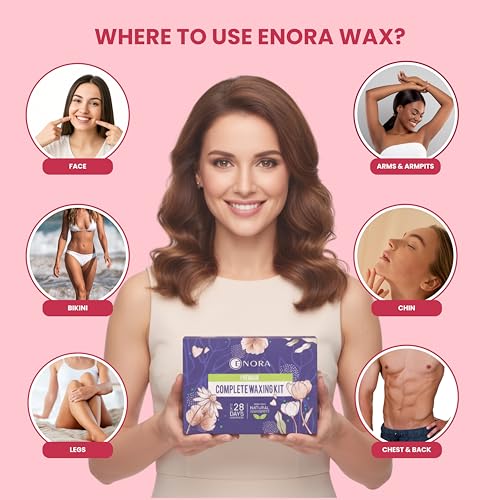 Image of ENORA Premium Waxing Kit for Women - Silicone Wax Warmer for Hair Removal, Eyebrow, Bikini, Legs, Face, Brazilian Wax & More - Machine + 1-Pack Hard Wax Beads (100 g)+ Accessories